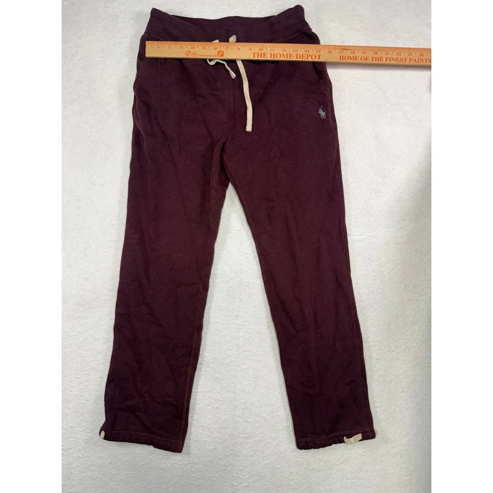 Polo Ralph Lauren Mens Burgundy Fleece Sweatpants Drawstring Joggers Small SP